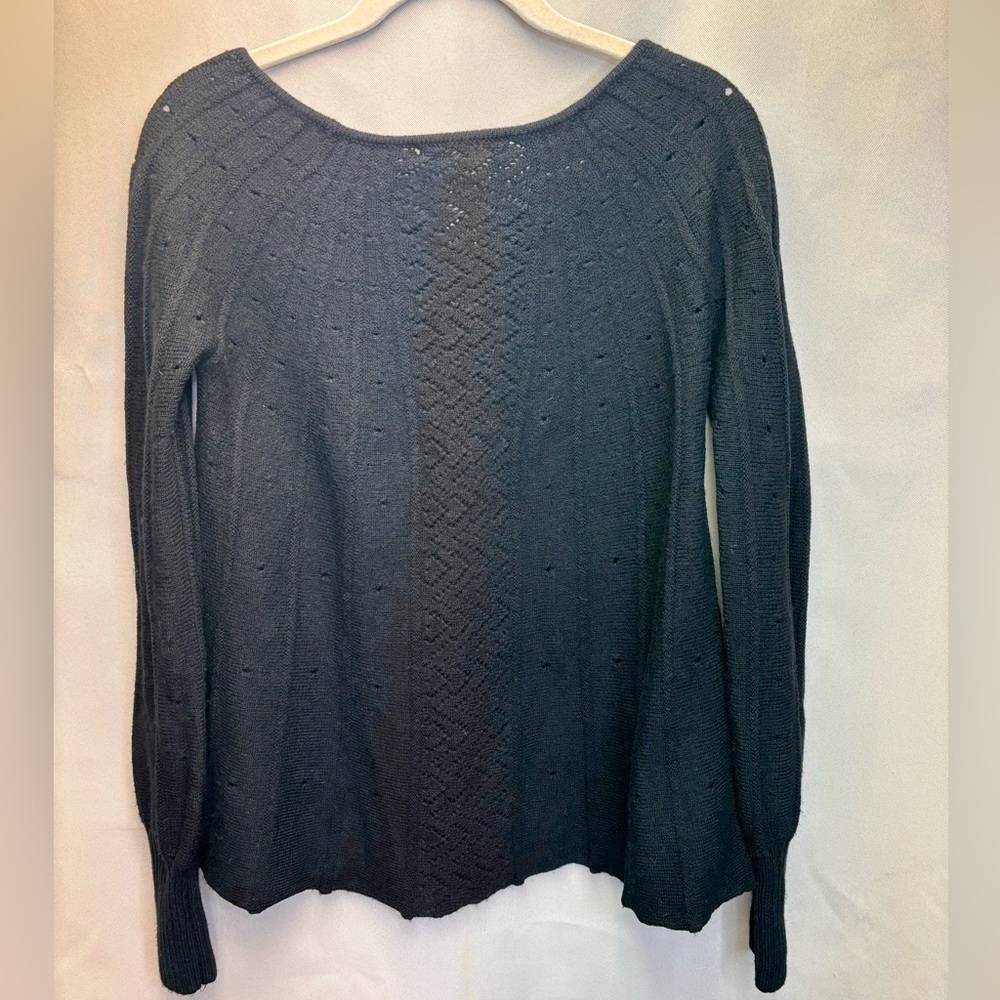 Laundry by Design Black 100% Merino Wool Pullover Sweater Size Medium - Picture 4 of 8